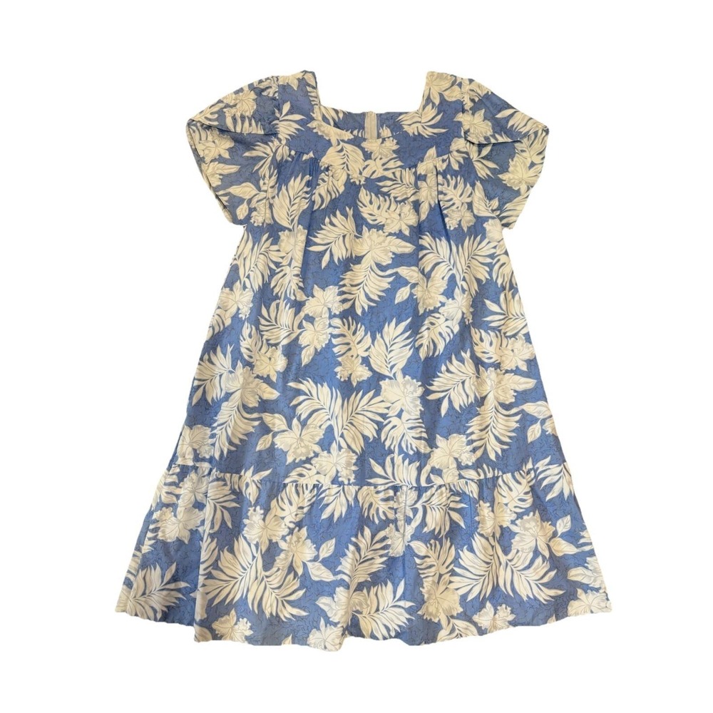 VTG‎ Royal Creations Hawaiian Dress Sz 3XL Blue Tropical Hibiscus